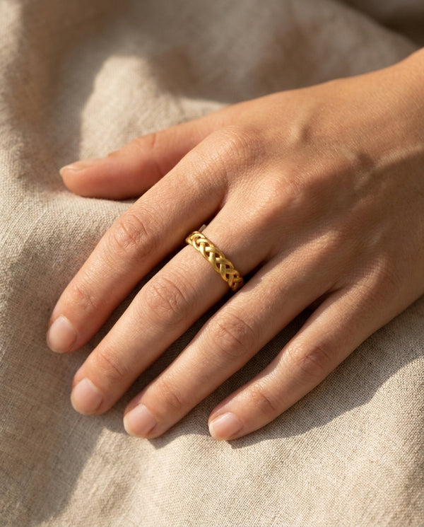 Maeve braided ring worn worn