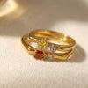 Ines stone ring set (2 pieces)