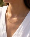 Lumi fine chain necklace worn