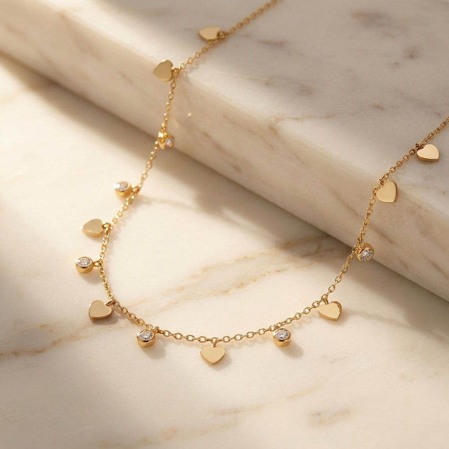 Romy heart charm necklace